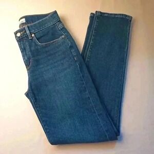 Loft Jeans Size 25/0 The Super Soft Girlfriend Mid Rise Straight Leg Stretch